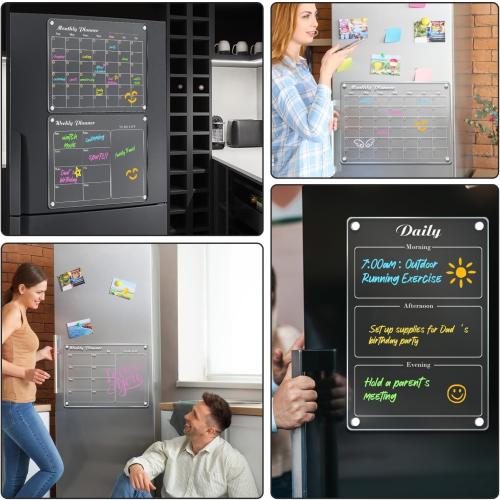 DIYMAG Magnetic Calendar, Large Fridge Magnets for Whiteboard 3P Dry Erase