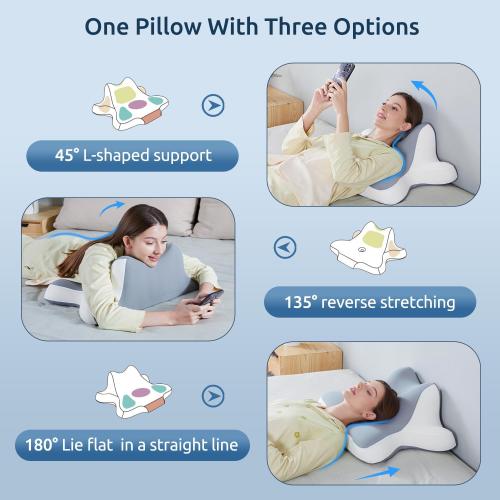 Neck Pillow for Sleeping,Leaning and Lying,Contour Memory Foam Pillow for Side Back Stomach Sleeper,Ergonomic Cervical Pillow for Neck Pain and Shoulder Pain Relief