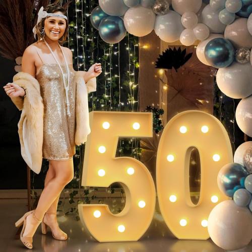 3FT Marquee Numbers 5 Large Light Up Numbers for 5th 25th 50th Birthday Party Decorations Girl Boy Anniversary Light Up Sign Outdoor Pre-Cut Foam Board Kit