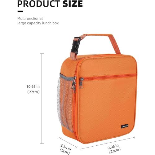 Lovoeo Lunch box Lunch bag for men women Insulated Lunchbox Lunch bags for Work Picnic Travel (Orange)