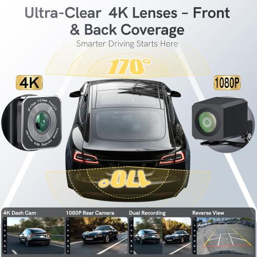 9 Portable CarPlay Screen for Car, CooCom UHD Car Stereo with Touch Screen with Apple CarPlay&Android Auto,4K Dash Cam,1080P Backup Camera,Mirror Link, Voice Control, Bluetooth 5.3,GPS,FM