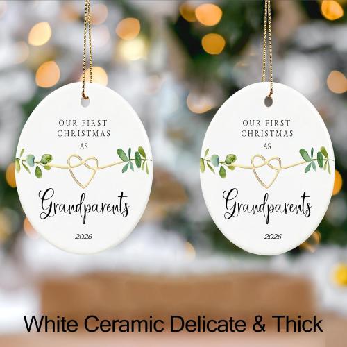 First Christmas as Grandparents 2026, New Grandparent Ornament 2026, First Time Grandparents Gifts, 2.9 Ceramic New Grand Parents Christmas Ornament 2026