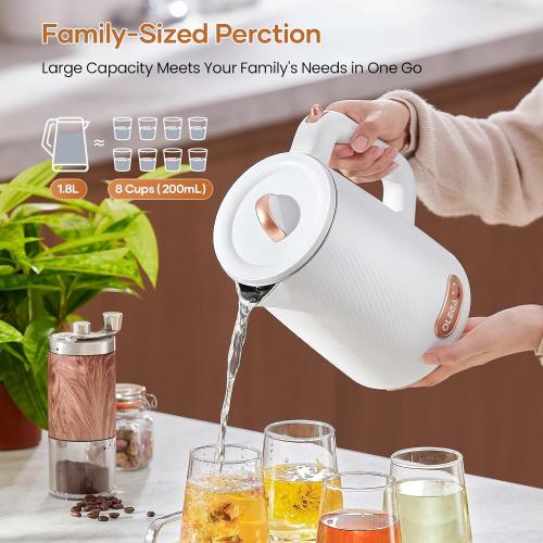 OLEGA Electric Kettle - 1500W Electric Tea Kettle 1.8L Stainless Steel Inner Electric Kettles for Boiling Water Auto Shut Off Boil-Dry Protection Electric Water Kettle for Coffee Tea