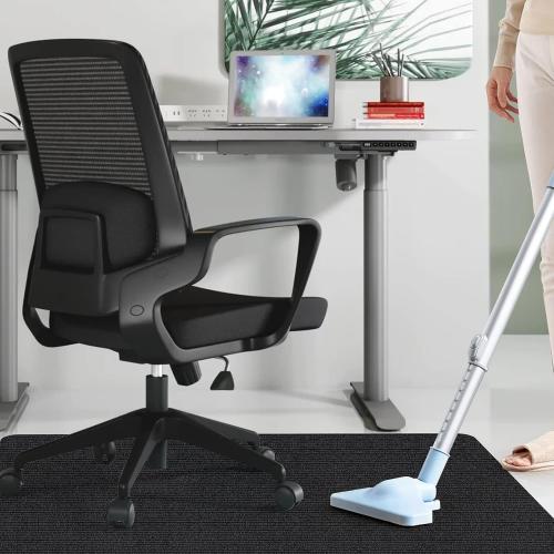 Sycoodeal Office Chair Mat for Hardwood Floor,Office Computer Gaming Chair Mat for Tile Floor,Large Floor Protector Rug,Anti-Slip,Easy to Clean,Pure Black