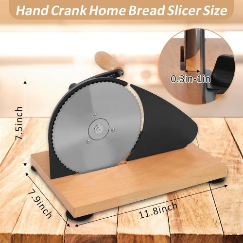 Classic Bread Slicer - Manual Rotary Sourdough Slicer, Versatile Hand-Crank for Bakeries, Coffee Shop, Home Kitchen, Restaurant