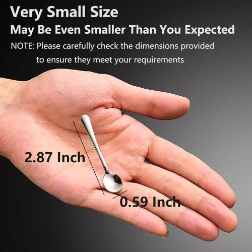3 Spoons ONLY.   Tiny Stainless Steel Spoons for Spices Jars, Mini Size 2.87, Cute Small Stainless Steel Condiment Spoons for Spices, Salt, Sugar, Pepper, Honey (4 PCS, 2.87, Silver)