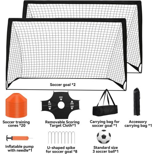 Portable Pop Up Soccer Goal - 6x4ft Backyard Training Equipment with Soccer Ball, Scoring Target Cloth, and Conesl,Fencing Training Equipment，Baseball & Softball Protective Screens