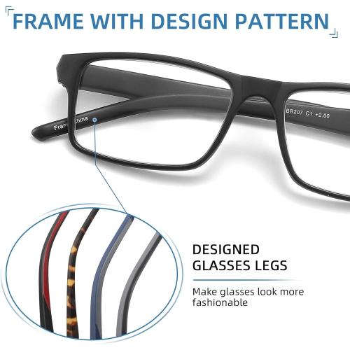 4 Pack Reading Glasses Blue Light Blocking for Men Women,Rectangular Frame Computer Readers with Spring Hinge,Reading Glasses for Men Women，Anti Eyestrain/UV Ray Eyeglasses (2.75x)