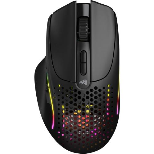 Glorious Gaming Model I 2 Wireless Gaming Mouse - Hybrid 2.4Ghz & Bluetooth, 75g Superlight, 9 Buttons (2 Swappable), RGB, PTFE Feet, MMO/MOBA/FPS, Long Battery Life, Side Thumb Rest - Black