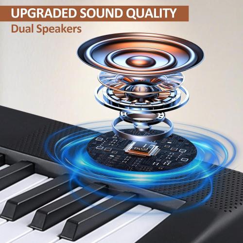 88 Key Piano Keyboard, Electric Digital Piano with Semi Weighted Keys, Keyboard Piano with Sustain Pedal, Power Supply, Stand, Carrying Case, Headphones, USB-MIDI Compatibility, for Beginner Adults