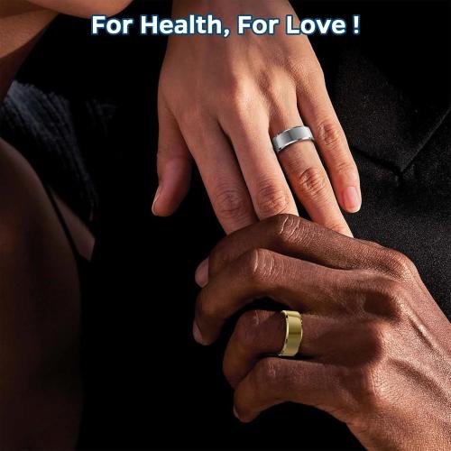 Smart Rings, Fitness Tracker Ring, Heart Rate, Blood Oxygen, Stress, Step Tracker, Sleep Monitoring, Air Gestures, No Subscription Fee, IP68 Waterproof for iPhone&Android (Gold, #11)