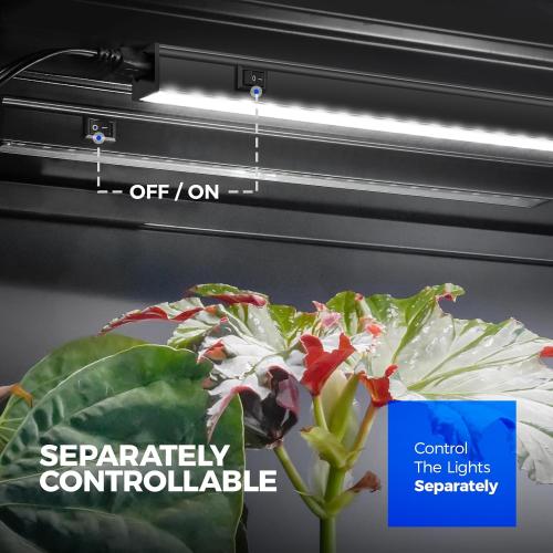 Barrina T5 Grow Lights for Indoor Plants, Full Spectrum Grow Light, 1ft LED Plant Light, Black Cover LED Grow Light Strips, 3 Mounting Modes, Magnetic Installation, Plug and Play, 5000K, 4 Packs