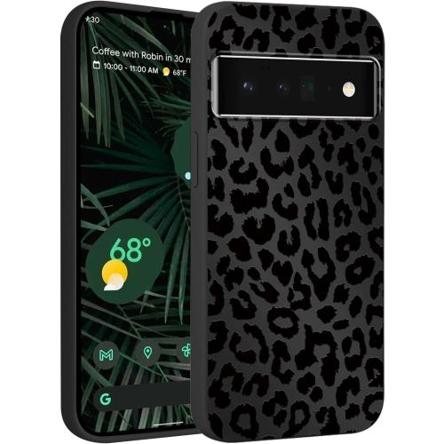 Cute Cheetah Print Phone Case for Google Pixel 6 Pro 5G 6.71, Aesthetic Coquette Black Leopard Pattern Design Case Soft Slim Shockproof TPU Protective Funda Cover for Women Girls