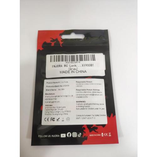 INJORA Steering Rod Tie Links for SCX24 Gladiator Bronco C10 JLU Deadbolt B17 1/24 RC Crawler, Aluminum（Grey）