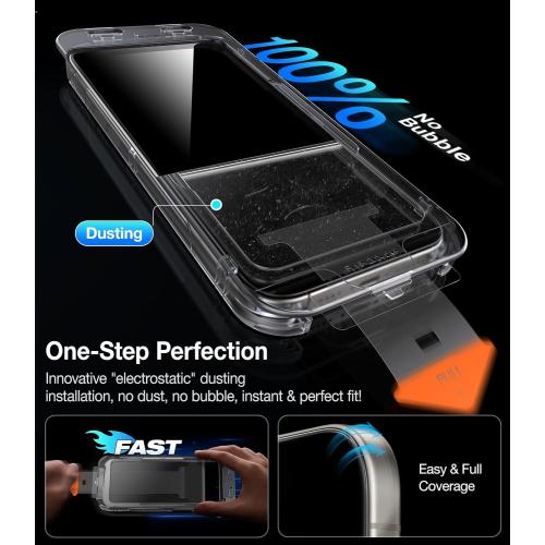 UltraGlass Top 9H  Glass for iPhone 16 Plus Privacy Screen Protector 2024 [No.1 Military Grade Shatterproof & 100% Anti Spy] Privacy Screen Tempered Glass [Longest Durable] 2 Pack