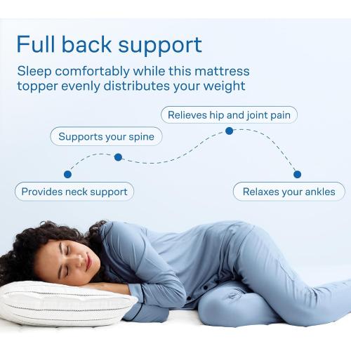 Mattress Topper Twin - Cooling Breathable Pillow Top Mattress Pad for Back Pain Relief - Deep Pocket Topper Fits 8-20 Inches Mattress