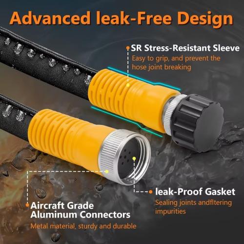 2025 Upgrade Thickened Flat Garden Soaker Hose 100 FT, Flexible Water Hose Irrigation Tubing, Leakproof Drip Hose Watering for Garden, Lawn, Flower Bed (50 FT x 2Pack)