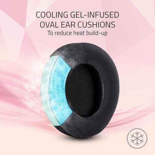 Pink and Grey Razer Kraken Gaming Headset: Lightweight Aluminum Frame, Retractable Noise Isolating Microphone, For PC, PS4, PS5, Switch, Xbox One, Xbox Series X & S, Mobile, 3.5 mm Audio Jack - Quartz Pink