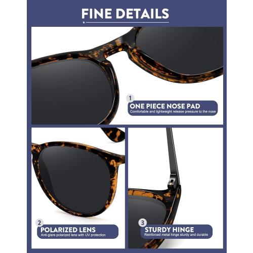 WOWSUN Retro Polarized Sunglasses Womens 2026 Trendy Round Classic Glasses