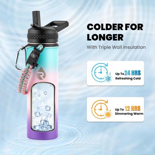 RAYMYLO Insulated Water Bottle 20 oz, Triple Wall Vacuum Stainless Steel