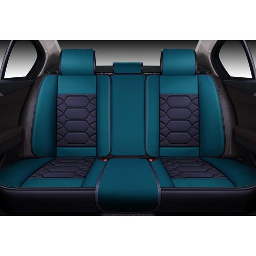 OASIS AUTO Car Seat Covers Premium Waterproof Faux Leather Cushion Universal Accessories Fit SUV Truck Sedan Automotive Vehicle Auto Interior Protector Front Pair (OS-004 Black&Teal)