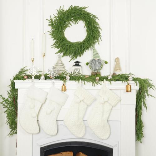 XmasExp Norfolk Pine Garland 9FT Real Touch Realistic Artificial Christmas Garland Decorations for Mantle Windows Indoor Outdoor