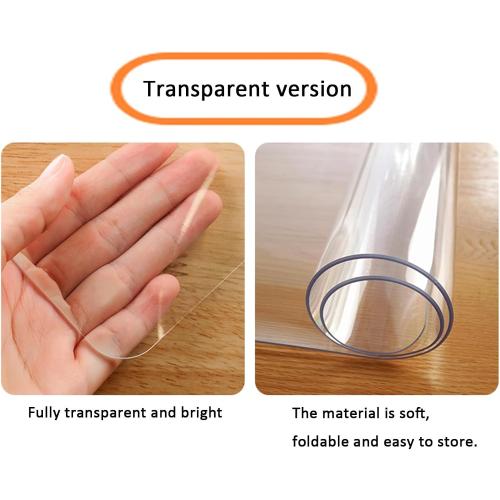 PVC Clear Table Protector,Clear Desk Cover,Rectangular Vinyl Desk Pad,PVC Plastic Table Cover,for Office,Dresser,Night Stand, Computer
