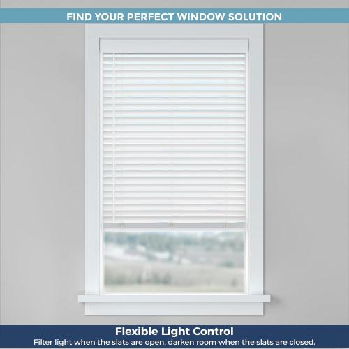 LEVOLOR Basics Cordless Light Filtering Faux Wood Blinds, Easy to Install 2” Blinds for Windows, Timeless Look, Fits up to 30” Width and 64” Length, Home Solution for Any Space or Room