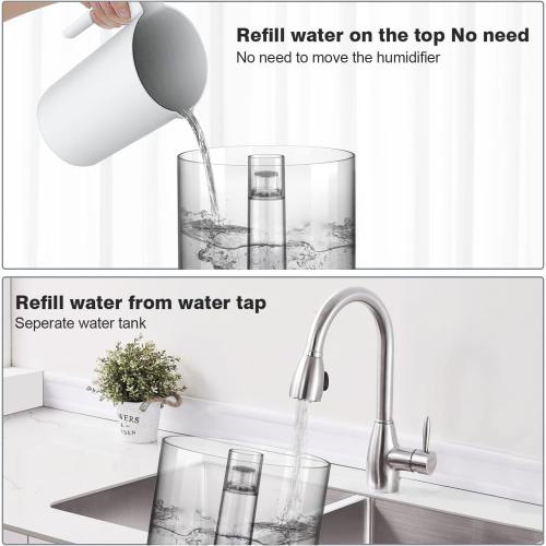 Acare Humidifier for Bedroom Large Room, 5L Top Fill Cool Mist Humidifier for Baby Home Plant, Air Ultrasonic Humidifiers for Whole House, 40H Work Time (Black)