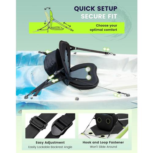 Kayak Seats with Back Support, Paddle Board Seat, Universal Thicken Cushion for Inflatable Paddleboard, Sup, Canoe, Ocean Kayak