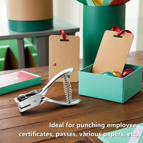 IMLIKE Badge Hole Punch for ID Cards:All Metal Handheld Slot Hole Punch,No Burrs,One Slot Badge Hole Puncher for ID Card,Badge PVC and Blinds Hole, 15mm x 3mm Hole