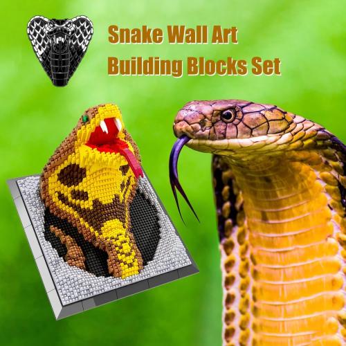 BDYDT Wall Art Snake Building Blocks Set; A Wall Decor Set for Adults Who Love Creative Hobbies(2376 Pieces) Toys Gifts for Kid and Adult