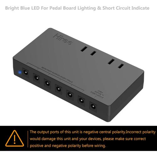 Guitar Pedal Power Supply 7 DC Output for 9V Effect Pedal Board with 2 AC Outlets for Charging Speaker, Musical Instruments
