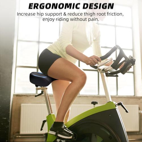 Oversized Bike Seat for Men & Women Comfort, Extra Wide Soft Padded Bicycle Seat Cushion, Large Comfortable Replacement Saddle for Peloton, Stationary Exercise Bike, Cruiser, Ebike, City Bike
