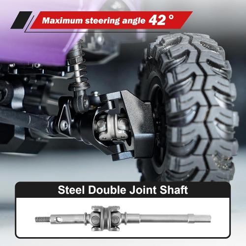 INJORA ProSteer Double Joint 40g Front and 22g Rear Axle for 1/24 Axial SCX24 Upgrade