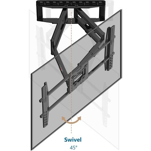 NB North Bayou Heavy Duty TV Wall Mount Double Arms Articulating Swivel TV Bracket for Most 75”-110 inch LED LCD OLED TVs VESA Compatible Hold up to 200 lbs Wall Bracket SP5