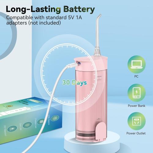 Mini Water Flosser for Teeth,Travel Dental Flosser Picks, Portable Oral Irrigator with Telescopic Water Tank, 5 Modes IPX7 Waterproof Tooth Flosser for Brace, Sensitive Teeth, with Storage Bag