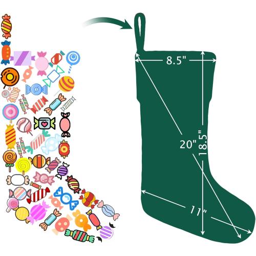 Christmas Stockings with Initials,20 Inches Large Knit Embroidered Letter Green White Christmas Stocking,Monogram Christmas Stocking for Famliy Holiday and Xmas Tree Fireplace (Letter A)