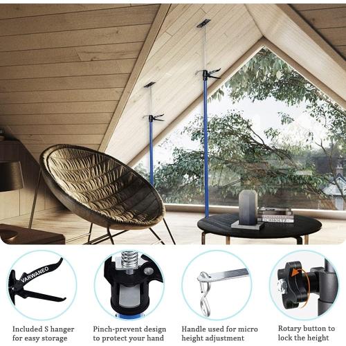 Support Pole, Steel Telescopic Quick Adjustable 3rd Hand Support System, Support Rod, Supports up to 154 lbs Construction Rods for Cabinet Jacks Cargo Bars Drywalls Extends from 49 Inch to 114 Inch