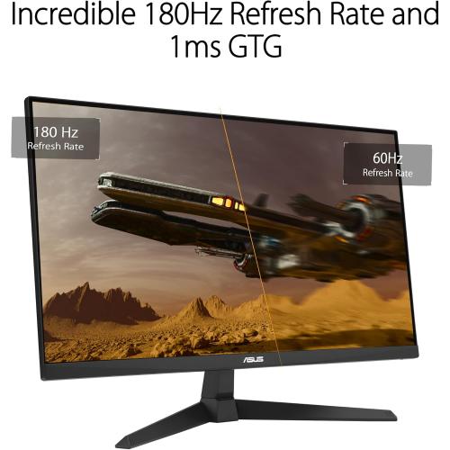 ASUS TUF Gaming 25” (24.5 viewable) 1080P Gaming Monitor (VG259Q3A) – FHD, 180Hz, 1ms, Fast IPS, Extreme Low Motion Blur, FreeSync, Variable Overdrive, Speakers, 99% sRGB, Shadow Boost