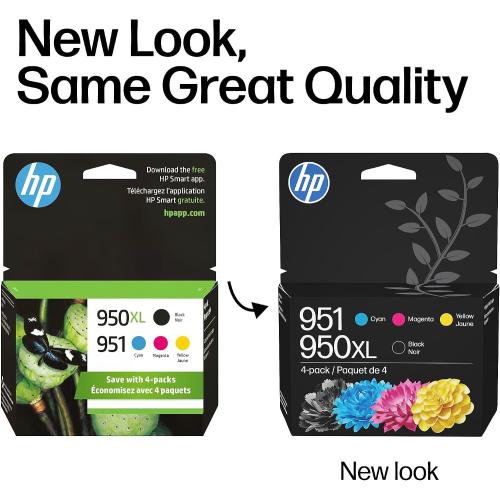 HP 950XL Black   951 Cyan, Magenta, Yellow Ink (Black XL   CMY) | Works OfficeJet 8600 OfficeJet Pro 251dw, 276dw, 8100, 8610, 8615, 8620, 8625, 8630 | C2P01FN