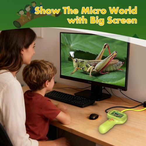 Daxiongmao Borescope Camera with Light for Kids | STEM Science Educational Toy for 4 5 6 7 8 9 10 12 Years Old Boys & Girls | Birthday Gift for Outdoor Adventures & Nature Discovery (Yellow)