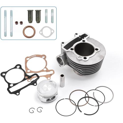 Mokuo GY6 170cc 61mm/2.40 Cylinder Top End Rebuild Kit with Piston Ring Gasket in Aluminum Alloy Material,Fit for Chinese GY6 4-stroke 152QMI 157QMJ Engine,61MM