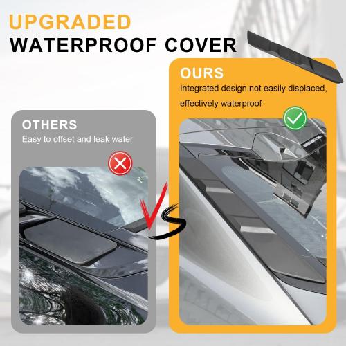Rear Dry Bay Vent Blocks Cover & Rear Window Spoiler,Hatch Hood Wash Cover Compatible with for Chevy Corvette C8 Z51 Z06 E-Ray Stingray Coupe 2020-2025 Engine Bay Air Vent Inserts Protection