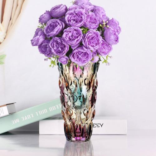 CEMABT Glass Vases for Flowers，Thickened 3.4 lb Morden vases for Tables Centerpieces, vase for Home Decor, Crystal,Colorful and Clear Rose Large Vases Christmas Day Gifts(Heavy Duty)