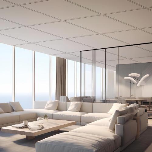 10Pack White Smooth Drop Ceiling Tiles Waterproof High-Grade PVC Ceiling Tiles Fire-Rated - Easy Drop-in Installation - Case of 10