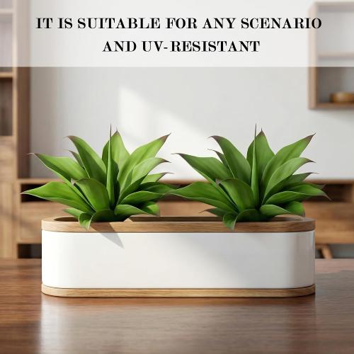 Fake Plants Artificial Agave Plants,Large UV Resistant Fake Agave Planters for Indoor and Outdoor Decorating Tropical Plant Succulents Greenery Indoor Decor13.8 (2Pack, Dark Green)