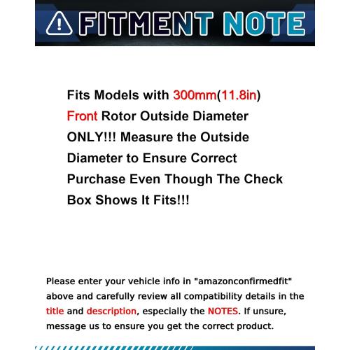 Front Brake Kit Compatible with Select Ford and Volvo Models - Escape 2013-2015/2017, C30, C70, S40, V50|Anti-Rust Geomet Coated Brake Rotors Brake Pads| 11.8in|D1044-7947 & 34364 |Front Rotors