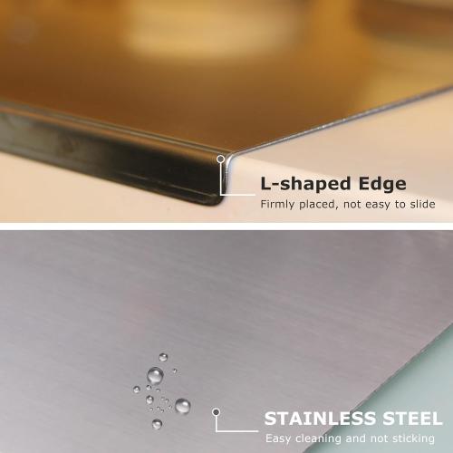 Size 50x 40cm /19.7x15.7in Stainless Steel Cutting Boards for Kitchen, Kneading Cutting Board Mats, Metal Cutting Board for Meat, Fruits, Vegetables, Bread, and Baking Large Cutting Boards (50 x 40cm/19.7 x 15.7in)
