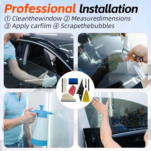 Window Tint Car 5% VLT 40 in x 100 FT 2PLY Carbon Window Film Tint for Home and Car,Automotive Window Privacy Film with Installation Tools,Blocks UV/IR Rays,Heat & Glare and Scratch Resistance
